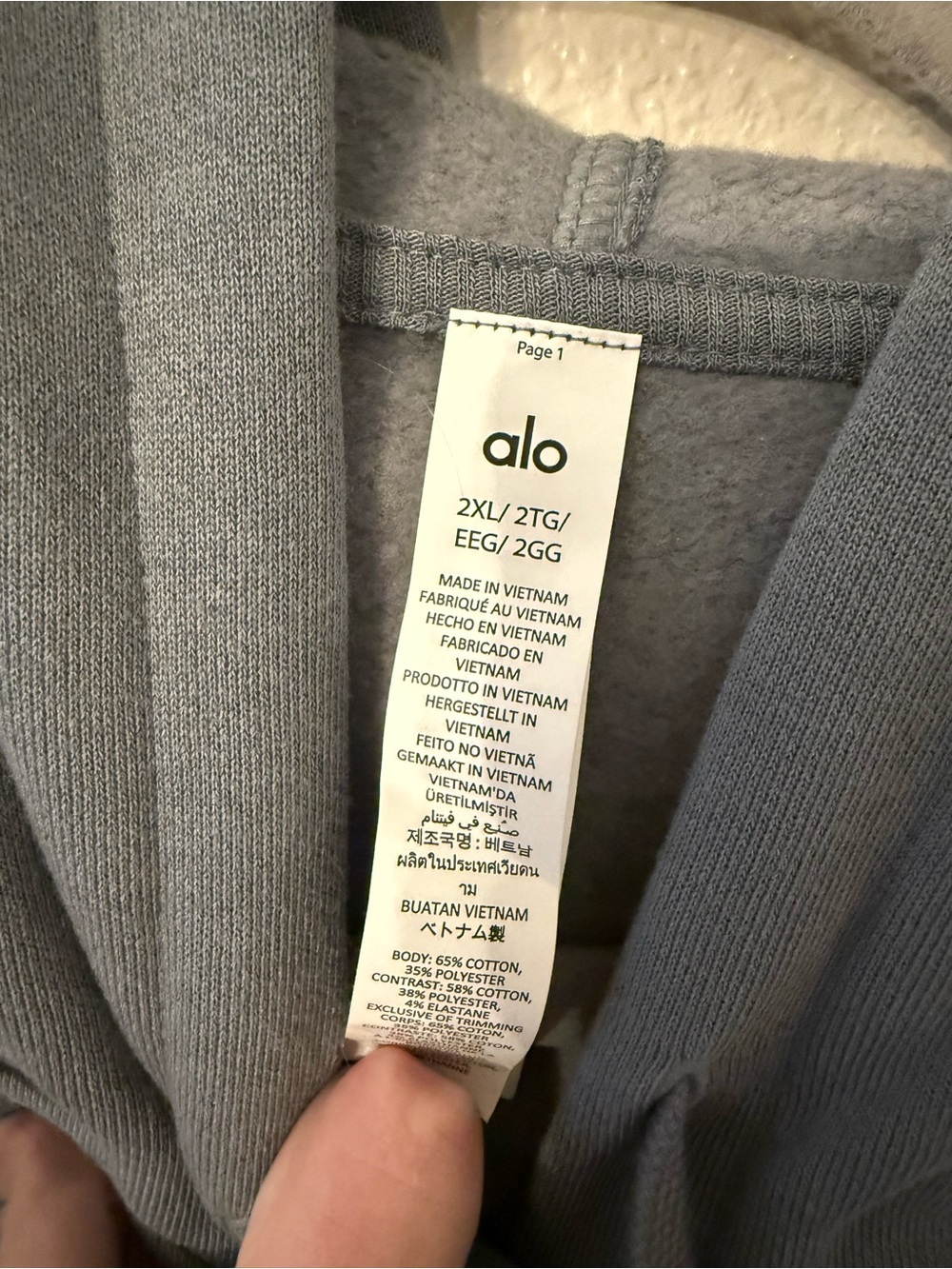 ALO Yoga Men's Charcoal Gray Crewneck Hoodie - Picture 4 of 5